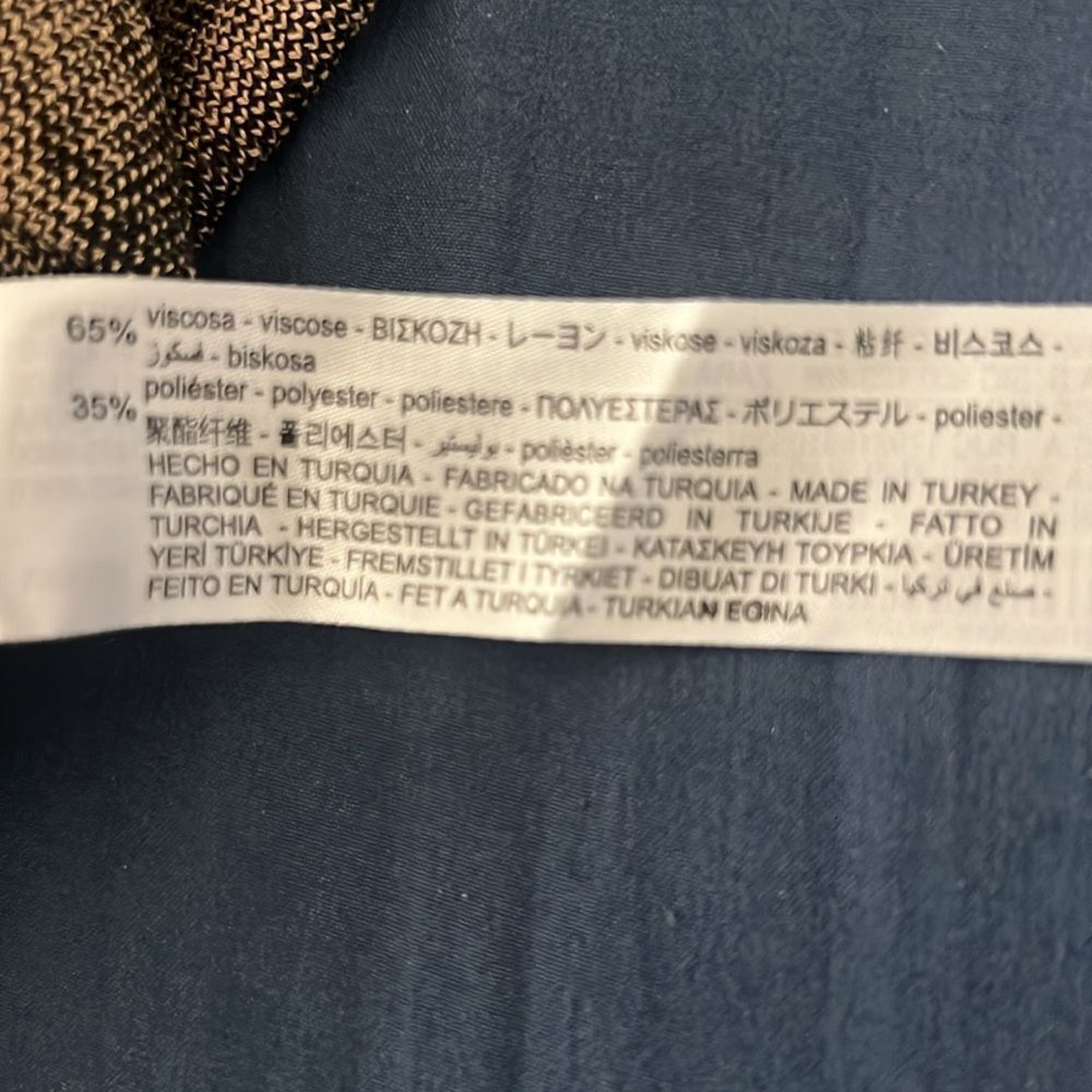 🛍️ Zara Black beige Patterned fitted ruched midi sweater Dress size medium large - Picture 13 of 13